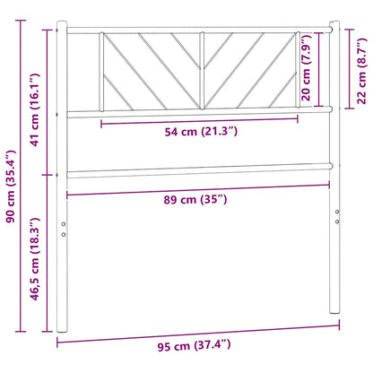 Testiera di Ricambio in Metallo Bianco 90 cm | homemem39