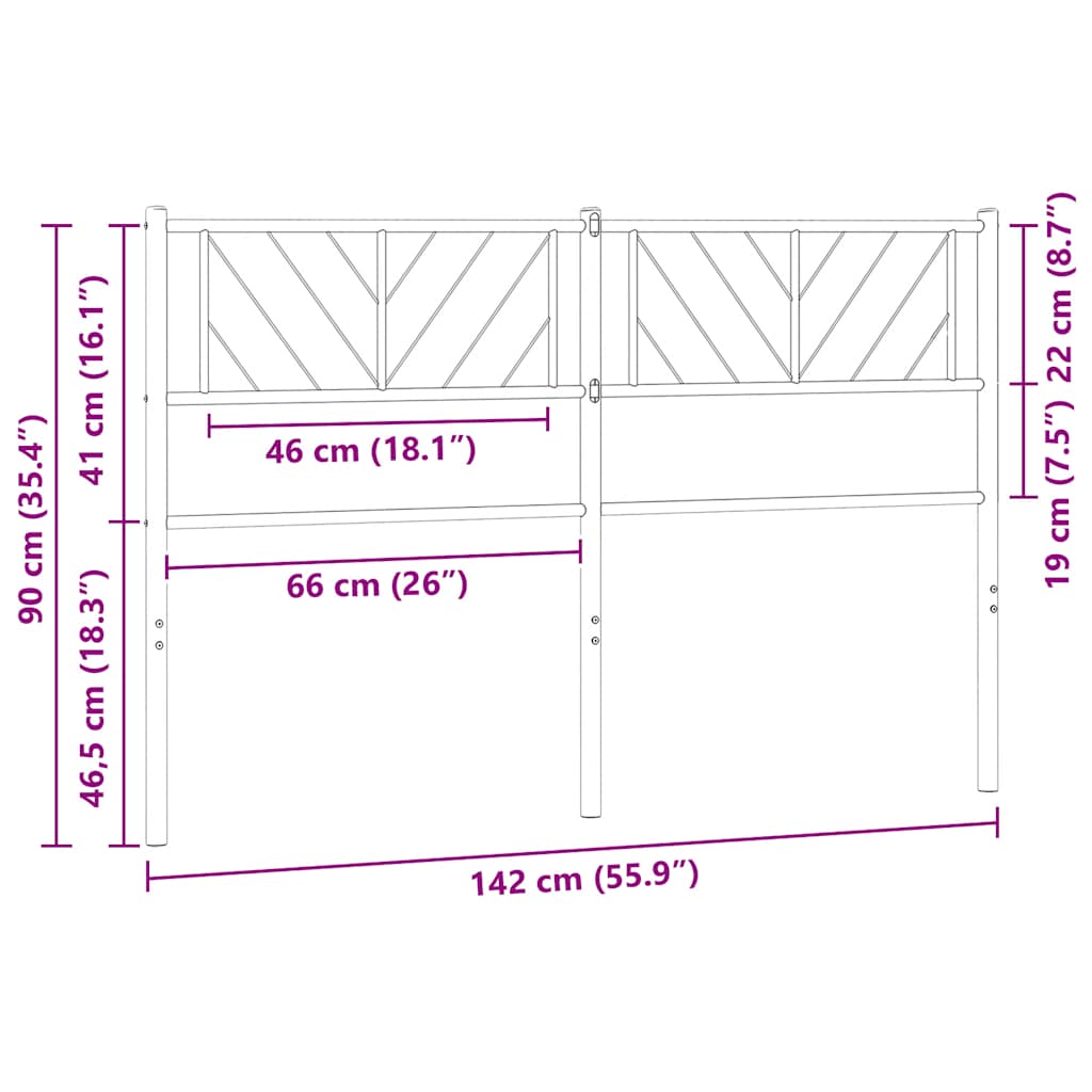 Testiera di Ricambio in Metallo Bianco 135 cm | homemem39