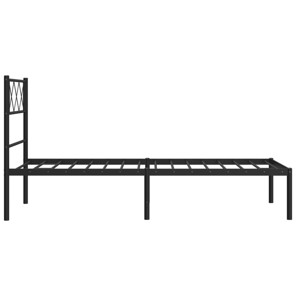 Giroletto con Testiera in Metallo Nero 90x190 cm | homemem39