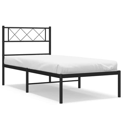 Giroletto con Testiera in Metallo Nero 100x190 cm | homemem39