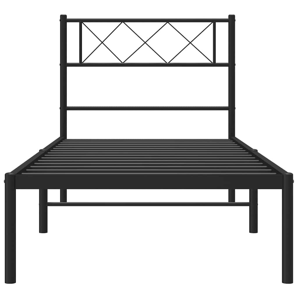 Giroletto con Testiera in Metallo Nero 100x190 cm | homemem39
