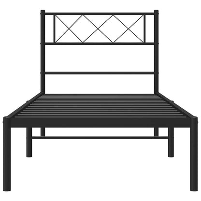 Giroletto con Testiera in Metallo Nero 100x190 cm | homemem39