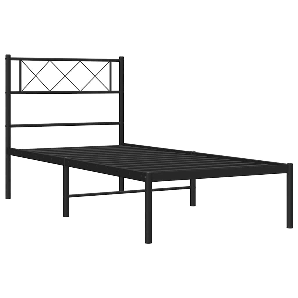 Giroletto con Testiera in Metallo Nero 100x190 cm | homemem39