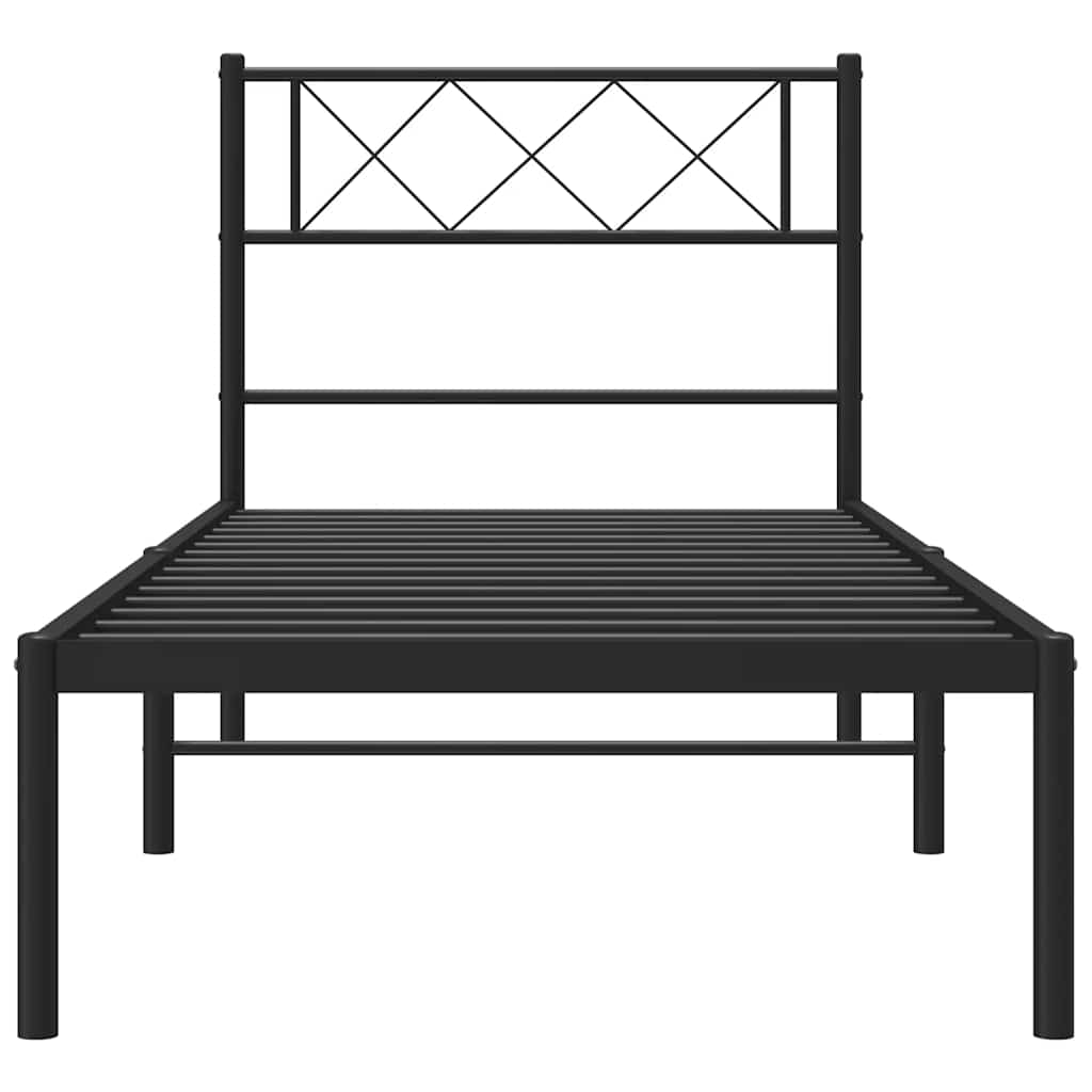 Giroletto con Testiera Metallo Nero 100x200 cm | homemem39