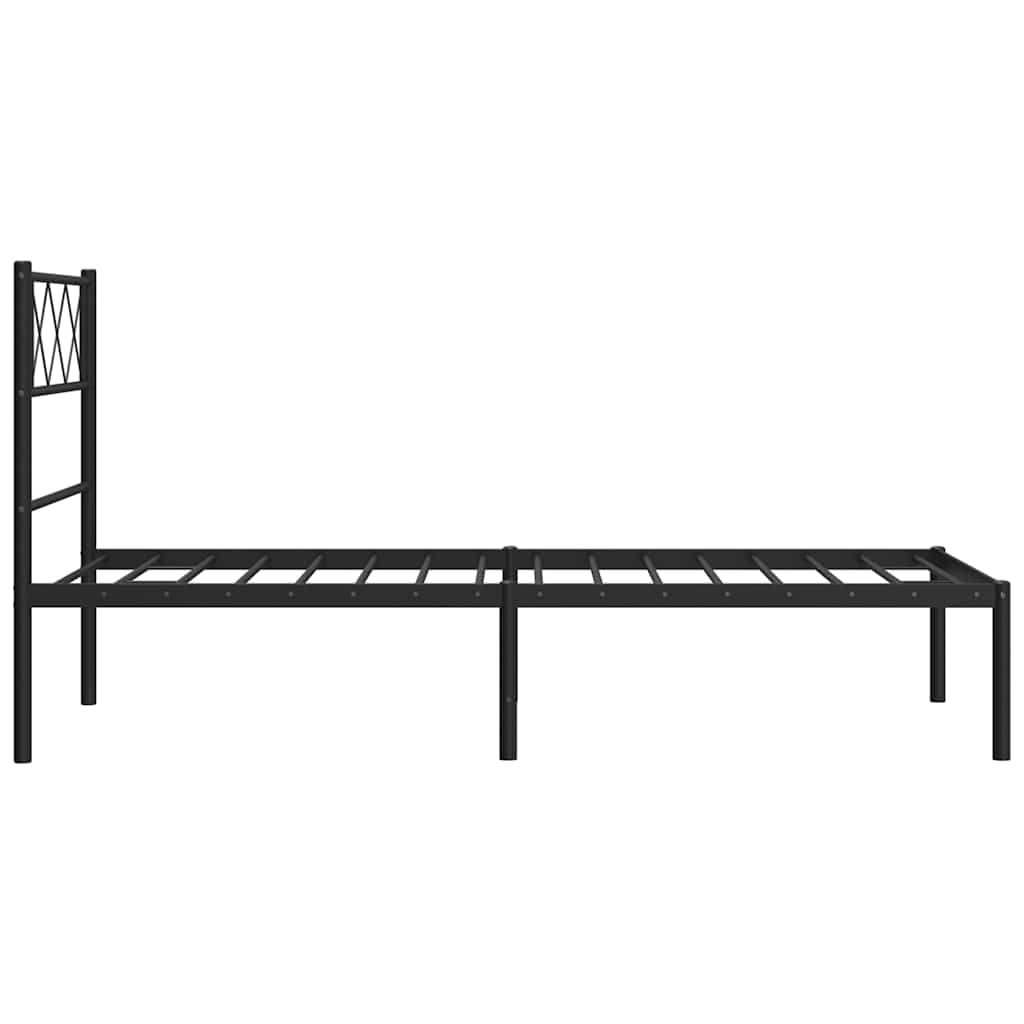Giroletto con Testiera Metallo Nero 100x200 cm | homemem39