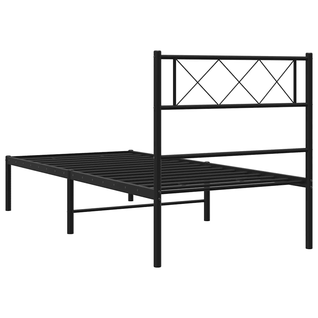 Giroletto con Testiera Metallo Nero 100x200 cm | homemem39