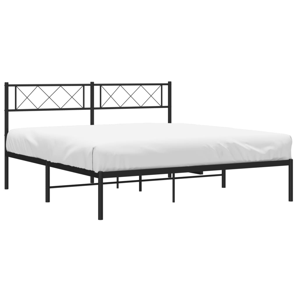 Giroletto con Testiera in Metallo Nero 140x200 cm | homemem39