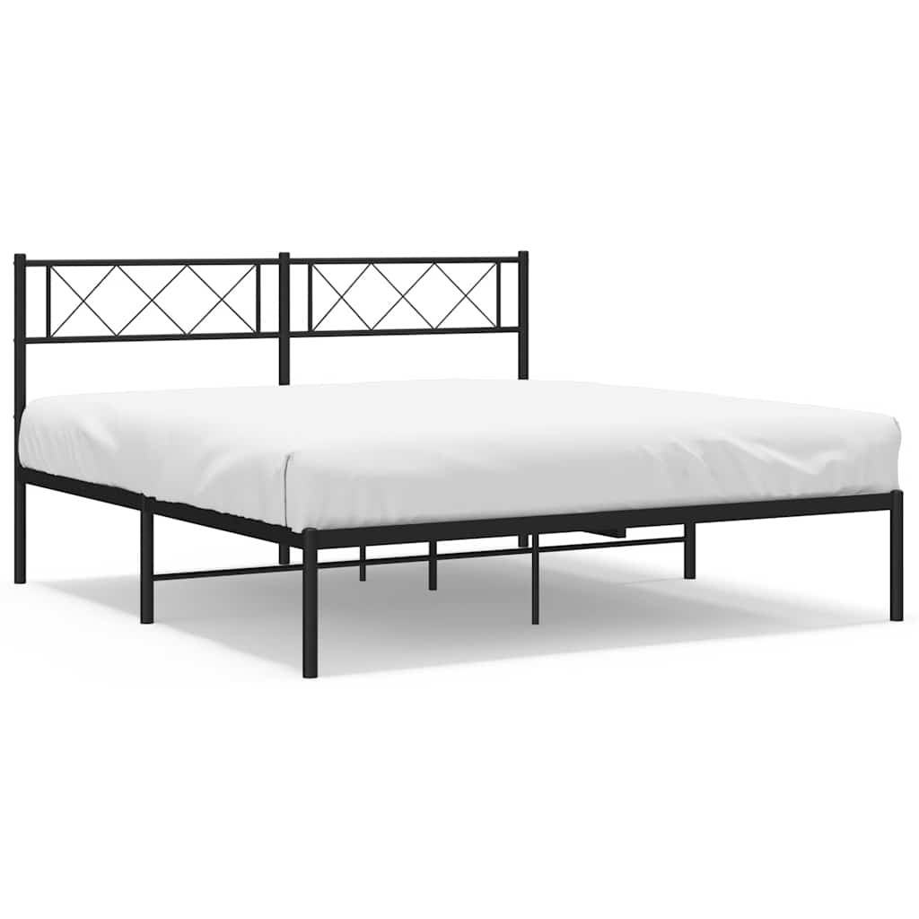 Giroletto con Testiera in Metallo Nero 150x200 cm | homemem39