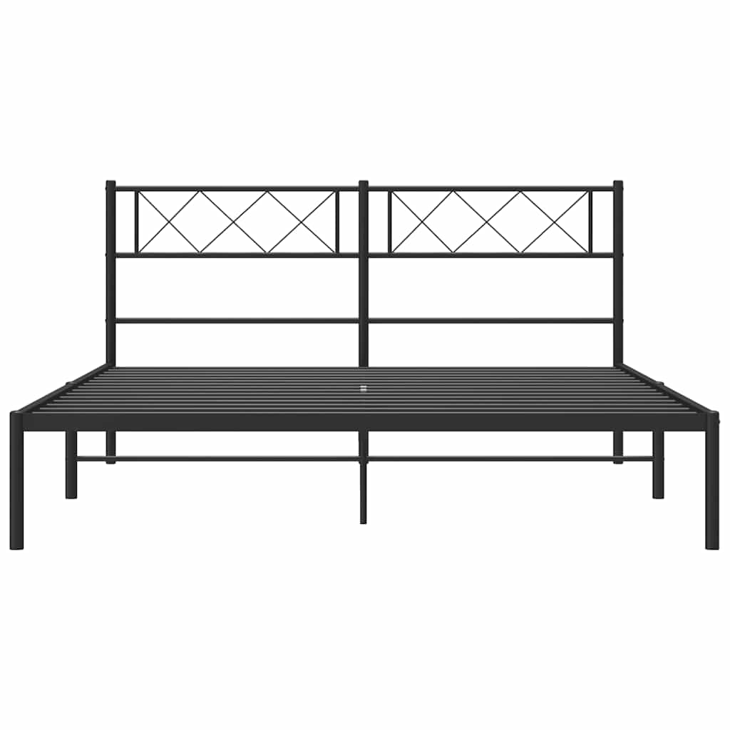 Giroletto con Testiera in Metallo Nero 150x200 cm | homemem39