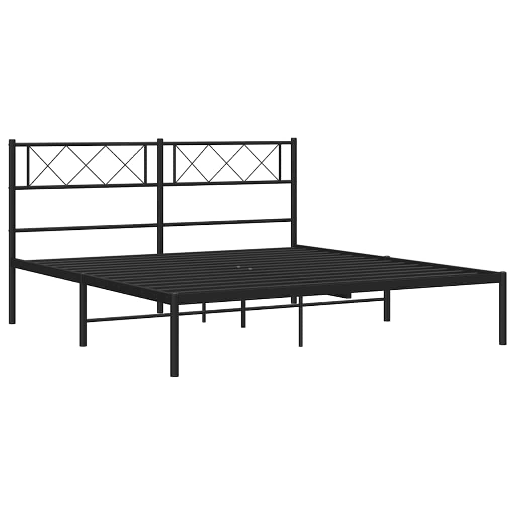 Giroletto con Testiera in Metallo Nero 150x200 cm | homemem39