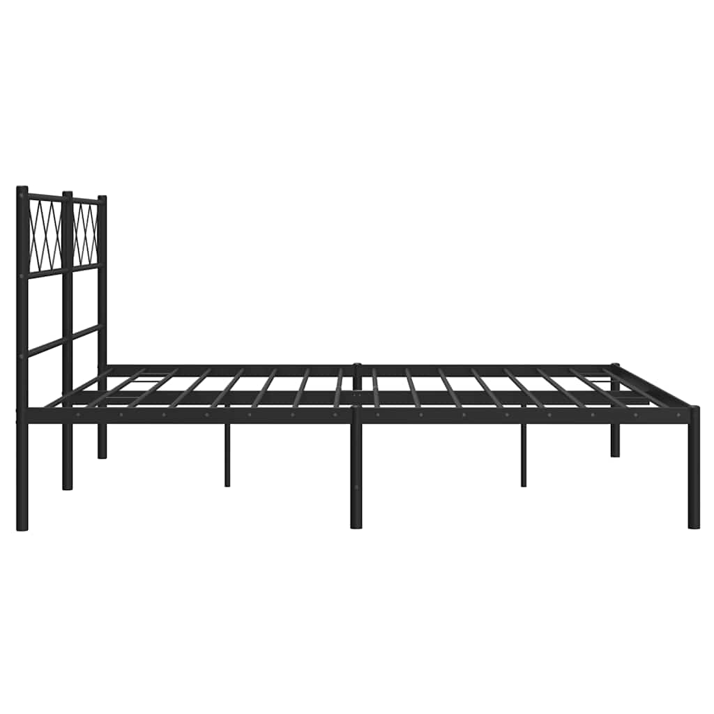 Giroletto con Testiera in Metallo Nero 150x200 cm | homemem39