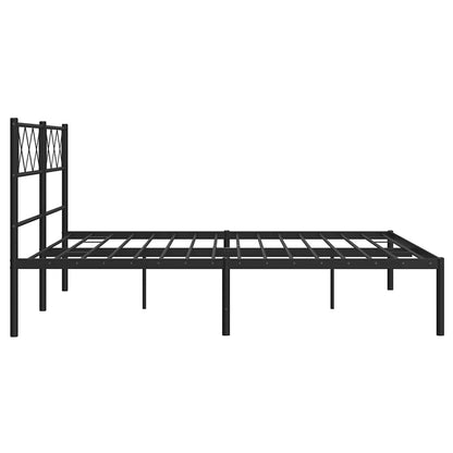 Giroletto con Testiera in Metallo Nero 150x200 cm | homemem39