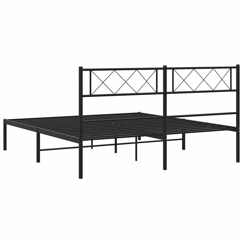 Giroletto con Testiera in Metallo Nero 150x200 cm | homemem39