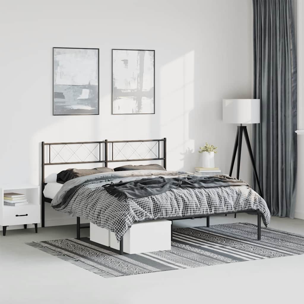 Giroletto con Testiera in Metallo Nero 150x200 cm | homemem39