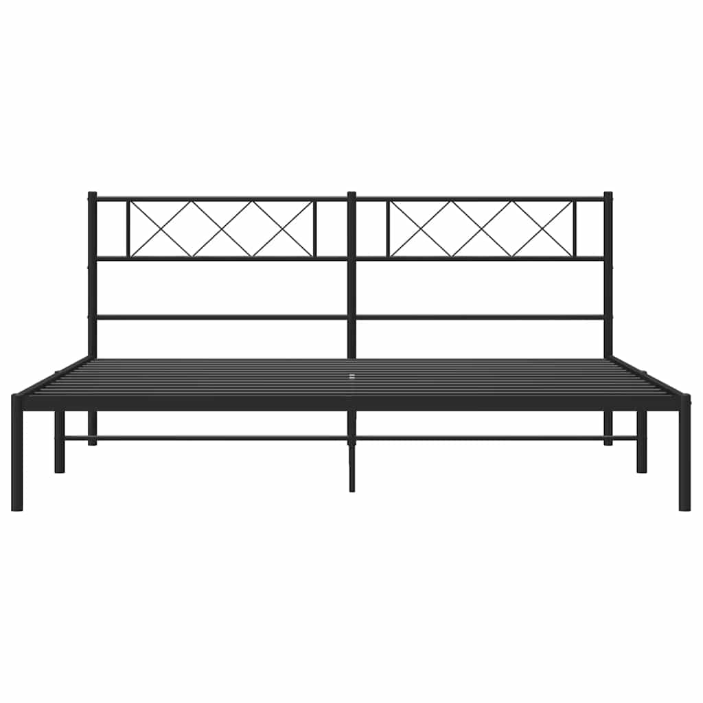 Giroletto con Testiera in Metallo Nero 193x203 cm | homemem39