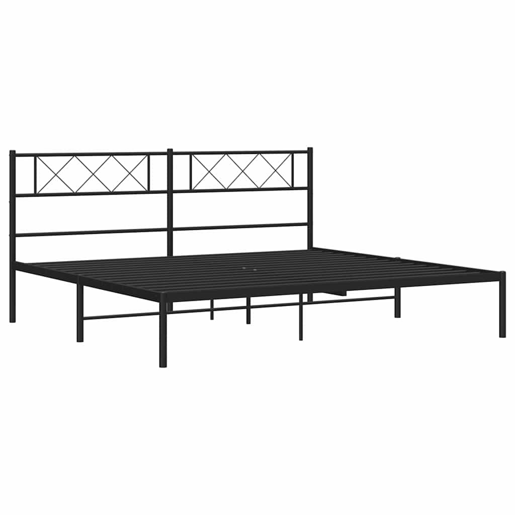 Giroletto con Testiera in Metallo Nero 193x203 cm | homemem39