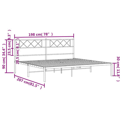 Giroletto con Testiera in Metallo Nero 193x203 cm | homemem39