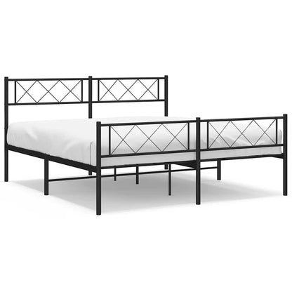 Giroletto con Testiera e Pediera Metallo Nero 120x190 cm | homemem39