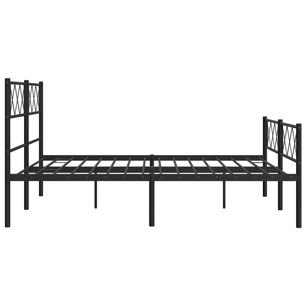 Giroletto con Testiera e Pediera Metallo Nero 135x190 cm | homemem39
