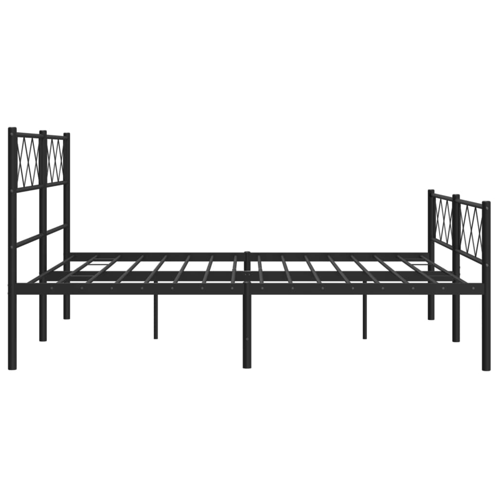 Giroletto con Testiera e Pediera Metallo Nero 140x200 cm | homemem39