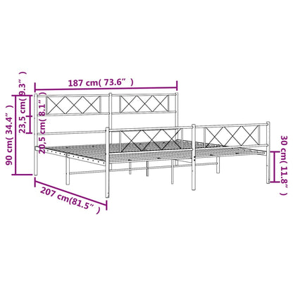 Giroletto senza Materaso con Pediera in Metallo Nero 180x200 cm | homemem39
