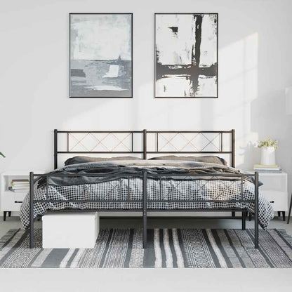 Giroletto con Testiera e Pediera Metallo Nero 183x213 cm | homemem39
