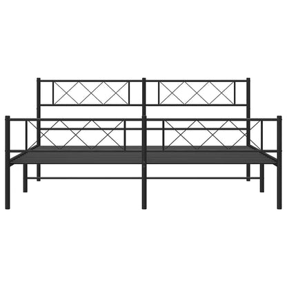 Giroletto con Testiera e Pediera Metallo Nero 183x213 cm | homemem39