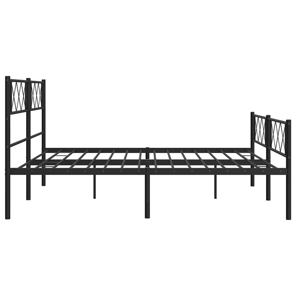 Giroletto con Testiera e Pediera Metallo Nero 183x213 cm | homemem39