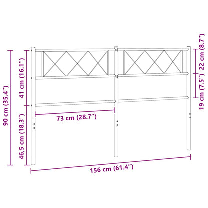 Testiera di Ricambio in Metallo Nero 150 cm | homemem39