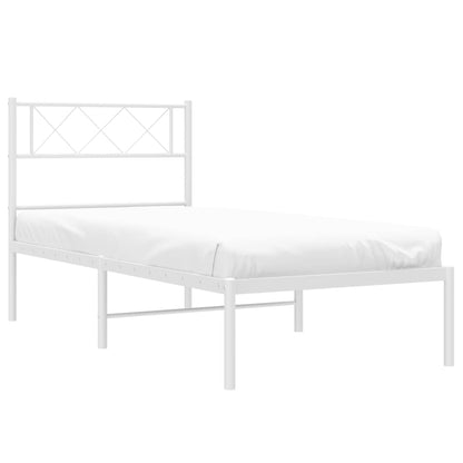 Giroletto con Testiera Metallo Bianco 80x200 cm | homemem39