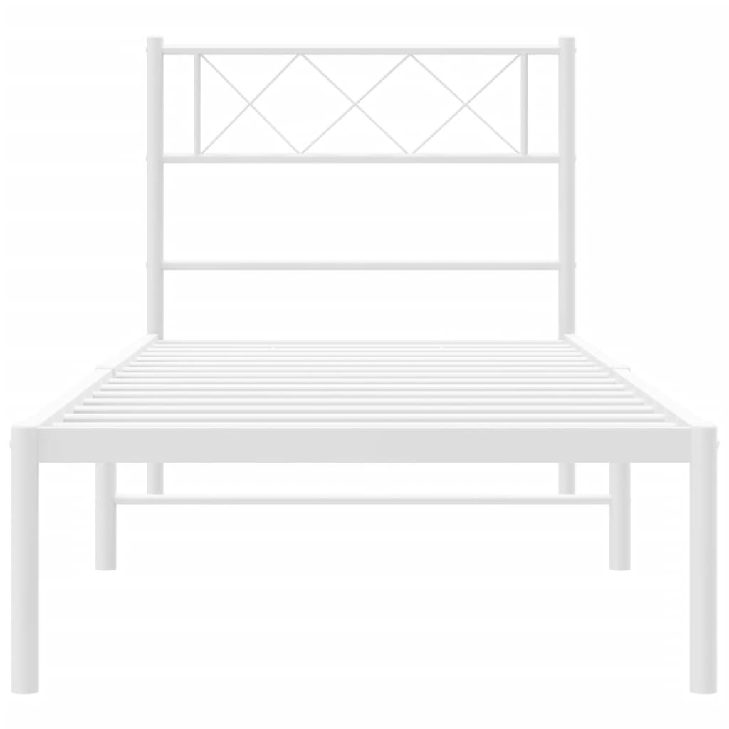 Giroletto con Testiera Metallo Bianco 80x200 cm | homemem39