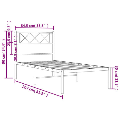 Giroletto con Testiera Metallo Bianco 80x200 cm | homemem39