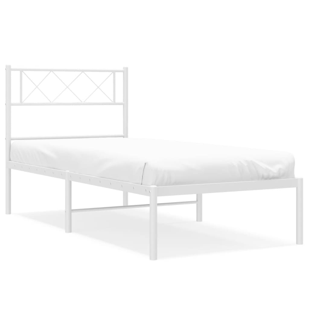 Giroletto con Testiera Metallo Bianco 90x200 cm | homemem39