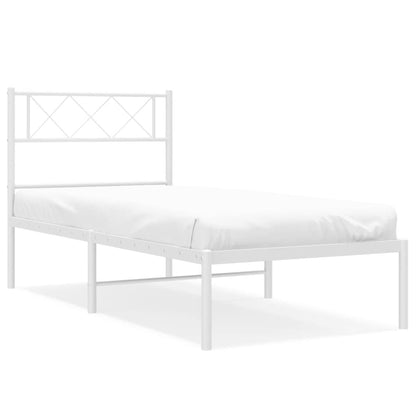 Giroletto con Testiera Metallo Bianco 90x200 cm | homemem39