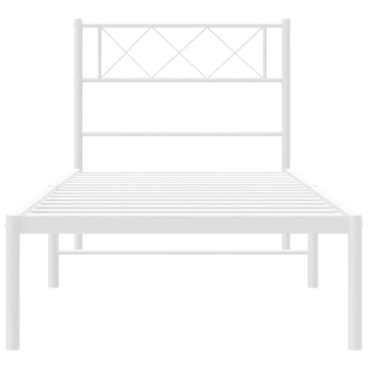 Giroletto con Testiera Metallo Bianco 90x200 cm | homemem39