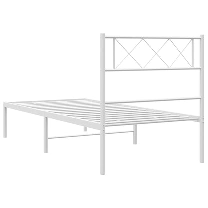 Giroletto con Testiera Metallo Bianco 90x200 cm | homemem39