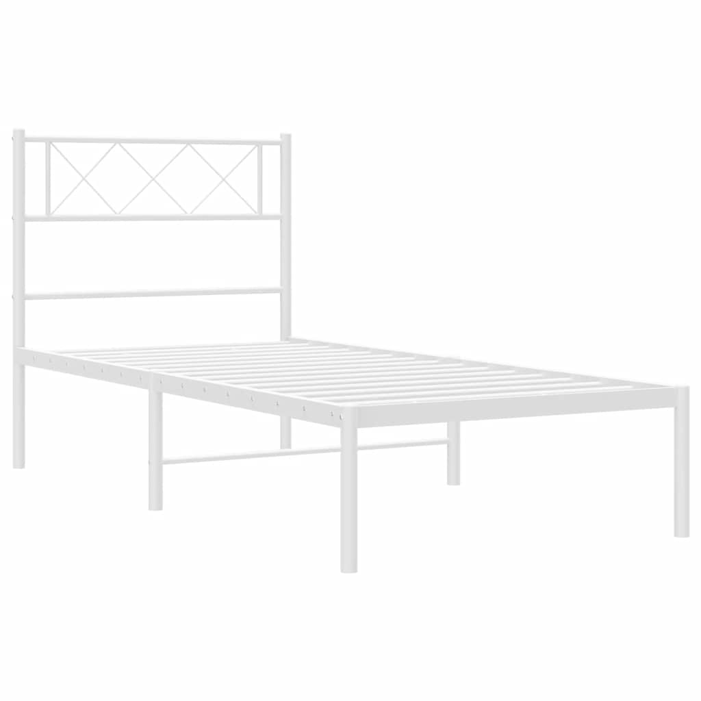 Giroletto con Testiera Metallo Bianco 100x200 cm | homemem39