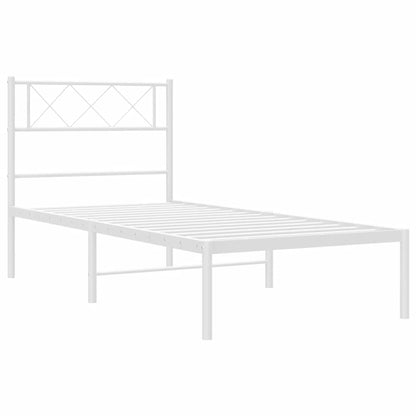 Giroletto con Testiera Metallo Bianco 100x200 cm | homemem39