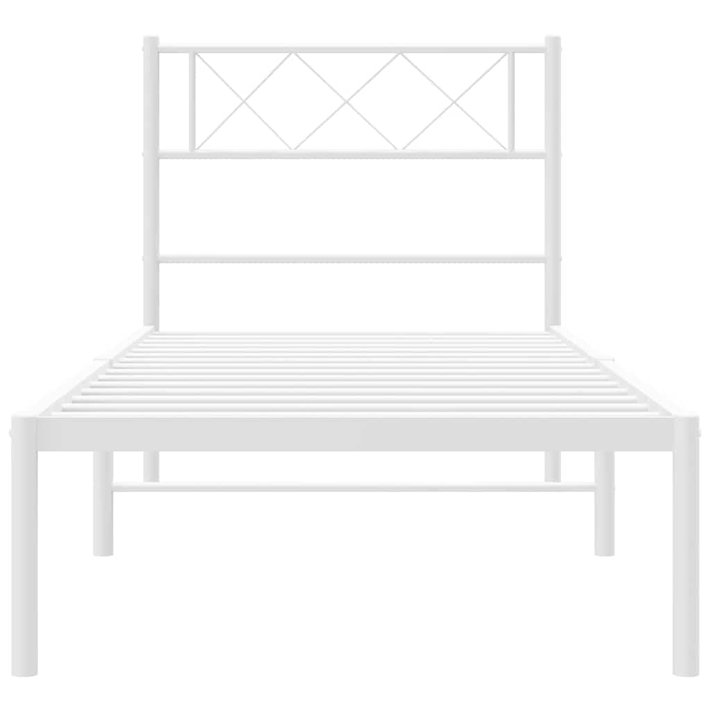 Giroletto con Testiera Metallo Bianco 100x200 cm | homemem39