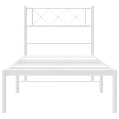 Giroletto con Testiera Metallo Bianco 100x200 cm | homemem39