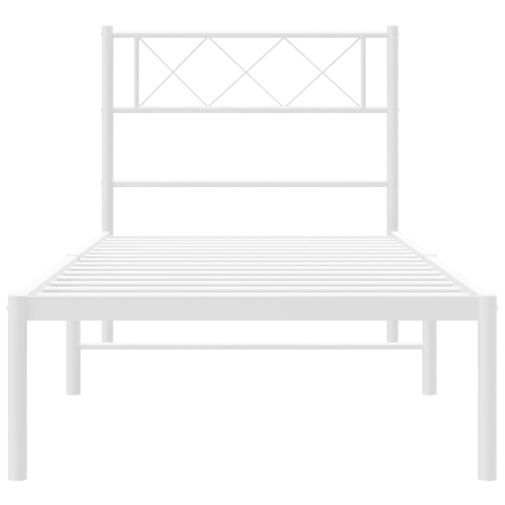 Giroletto con Testiera Metallo Bianco 107x203 cm | homemem39
