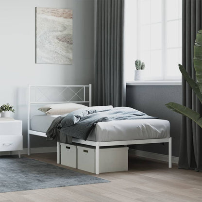 Giroletto con Testiera Metallo Bianco 107x203 cm | homemem39