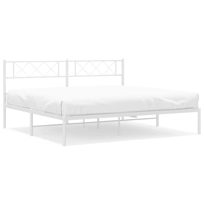 Giroletto con Testiera Metallo Bianco 193x203 cm | homemem39