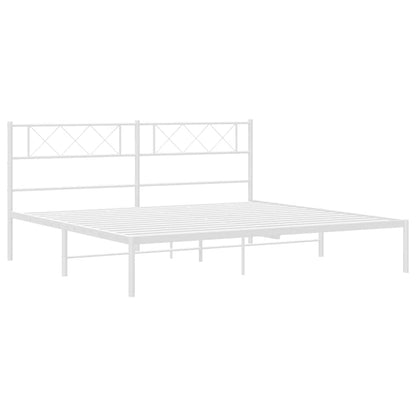 Giroletto con Testiera Metallo Bianco 193x203 cm | homemem39