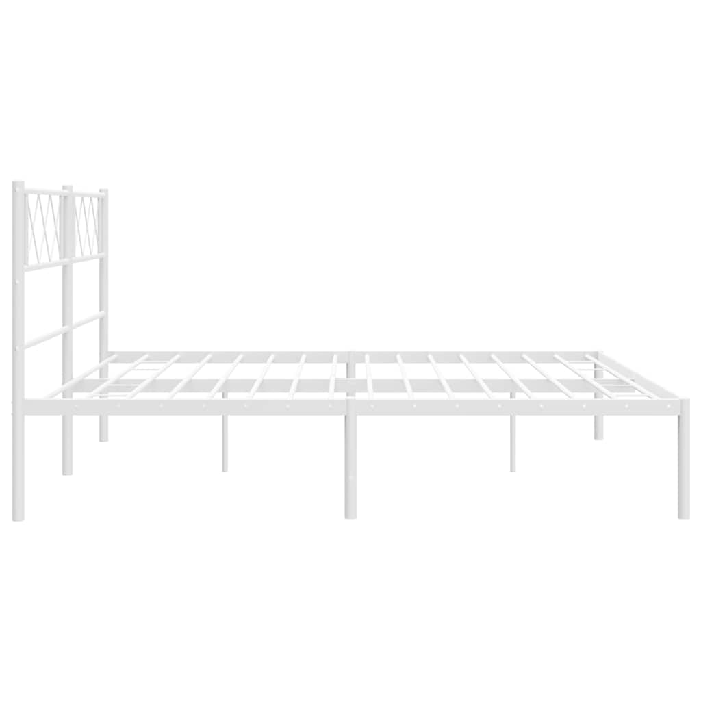 Giroletto con Testiera Metallo Bianco 193x203 cm | homemem39