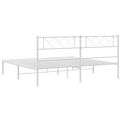 Giroletto con Testiera Metallo Bianco 193x203 cm | homemem39