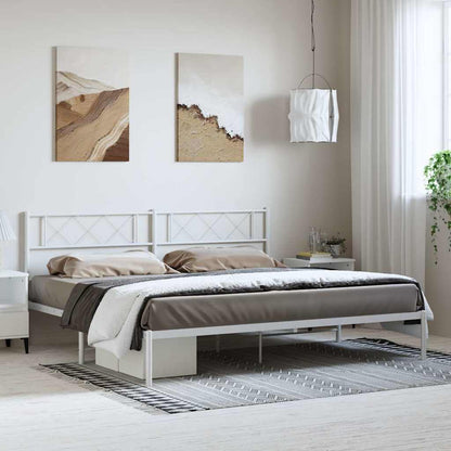 Giroletto con Testiera Metallo Bianco 193x203 cm | homemem39