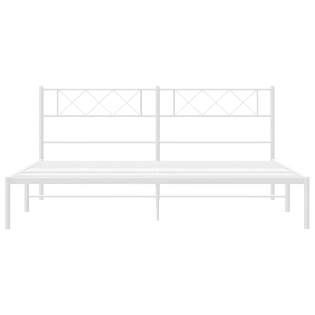 Giroletto con Testiera Metallo Bianco 200x200 cm | homemem39