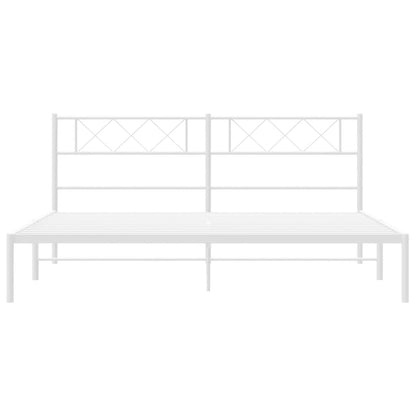 Giroletto con Testiera Metallo Bianco 200x200 cm | homemem39