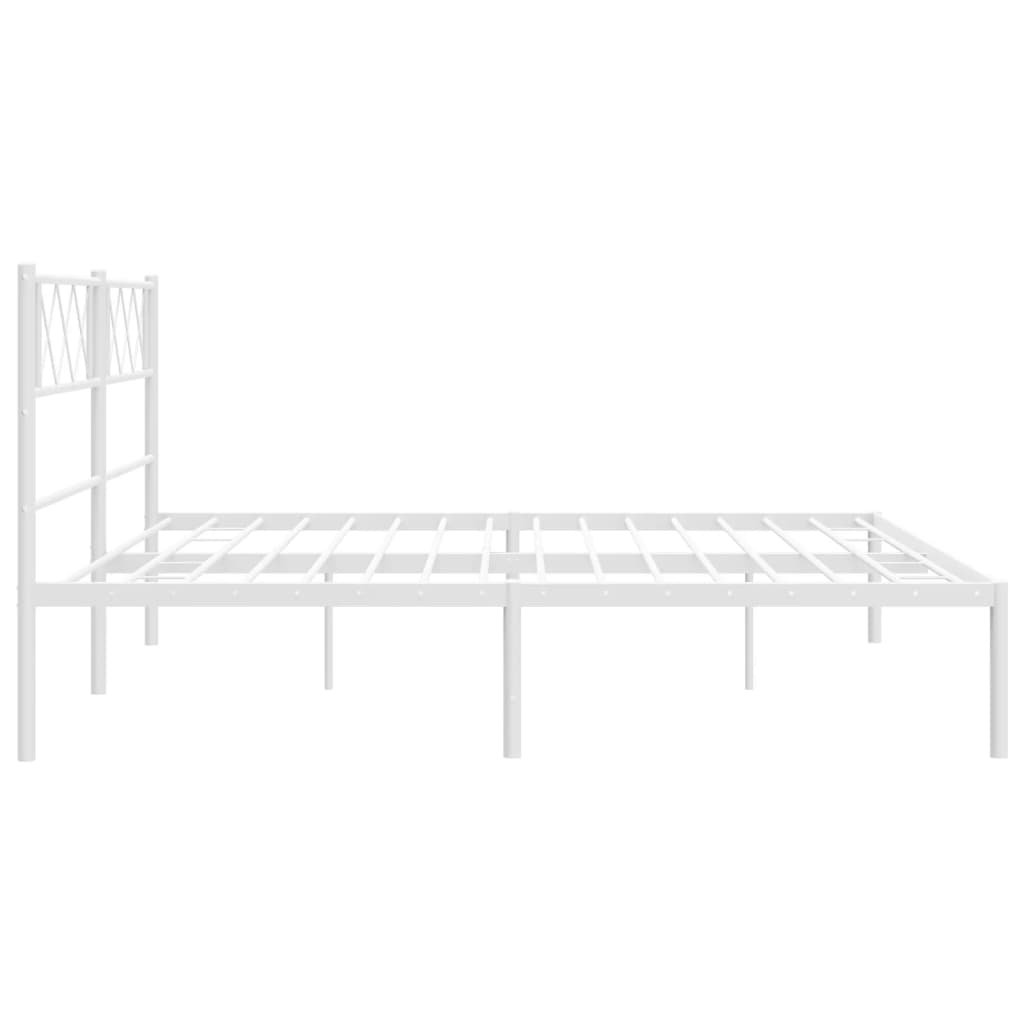 Giroletto con Testiera Metallo Bianco 200x200 cm | homemem39